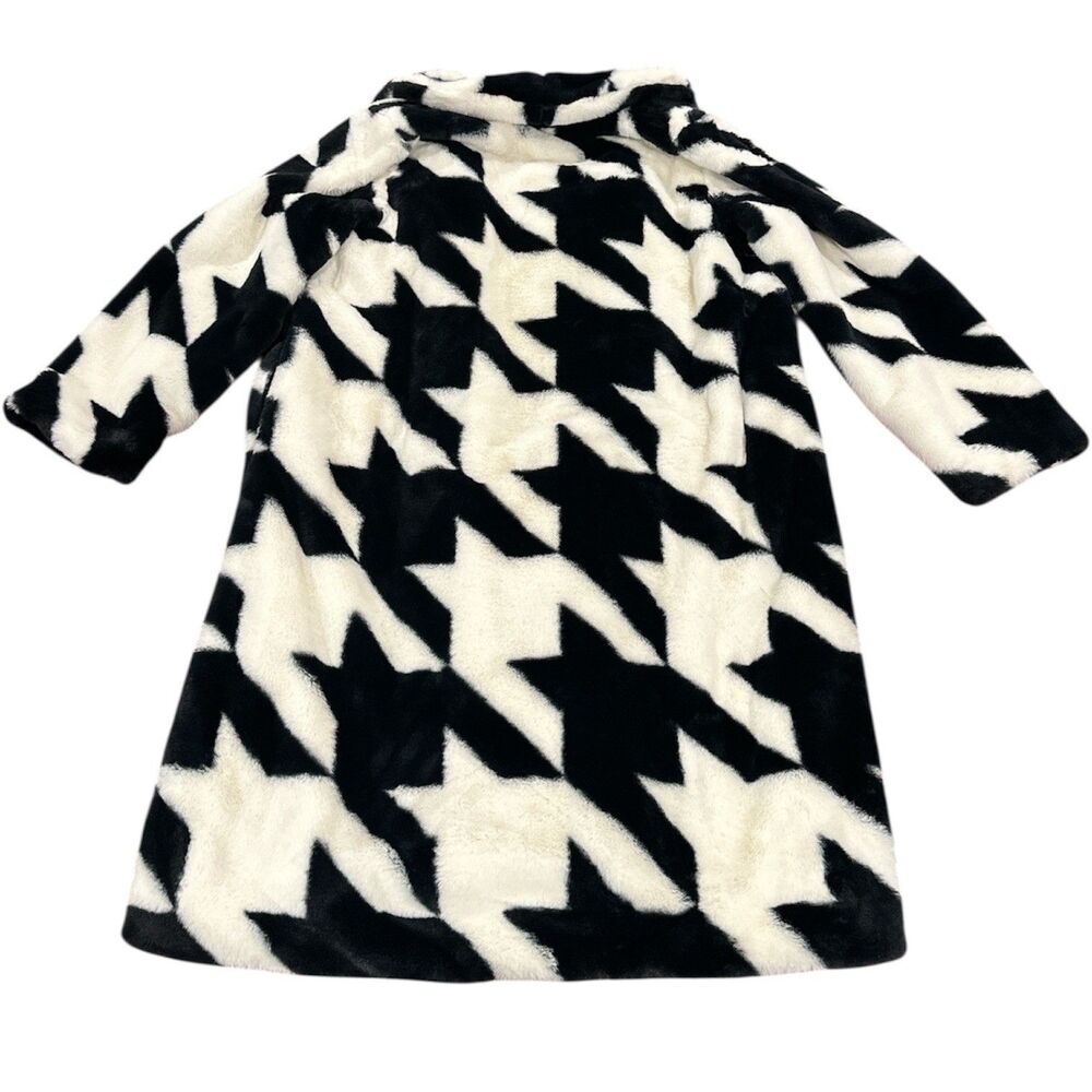 Sergio Hudson x‎ Target Designer Collection Houndstooth Faux Fur Coat Size L